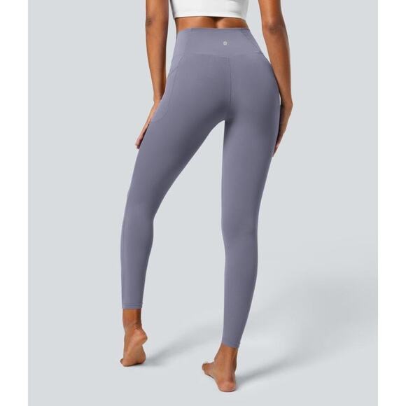 Halara Softlyzero Crossover Pocket 7/8 Leggings Light Gray Violet S NEW/NWT!! - Picture 2 of 14